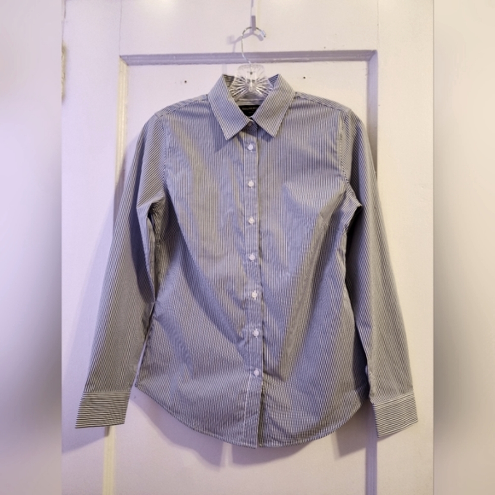 Banana Republic Tailored Fit Button Down Shirt Navy Blue Size Women's 0